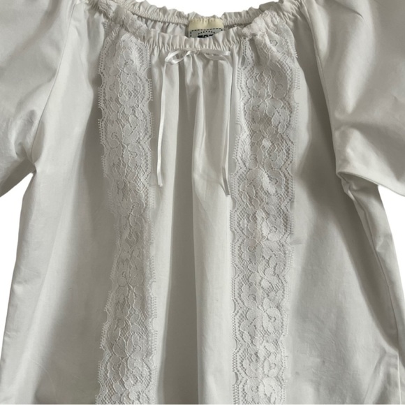 VINTAGES Levi’s 725 Women’s White Pretty Cotton & Lace Sheared Neck Puff… - Picture 3 of 3